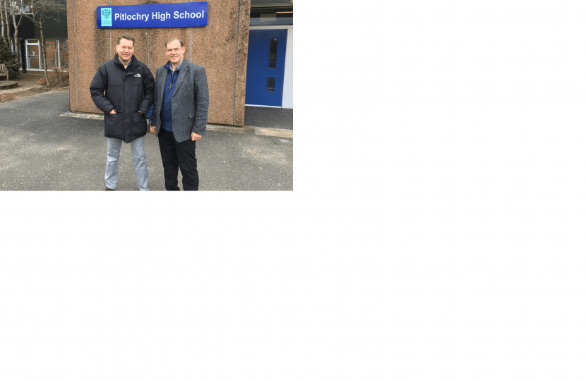 Murdo Fraser MSP and Cllr John Duff at Pitlochry High School