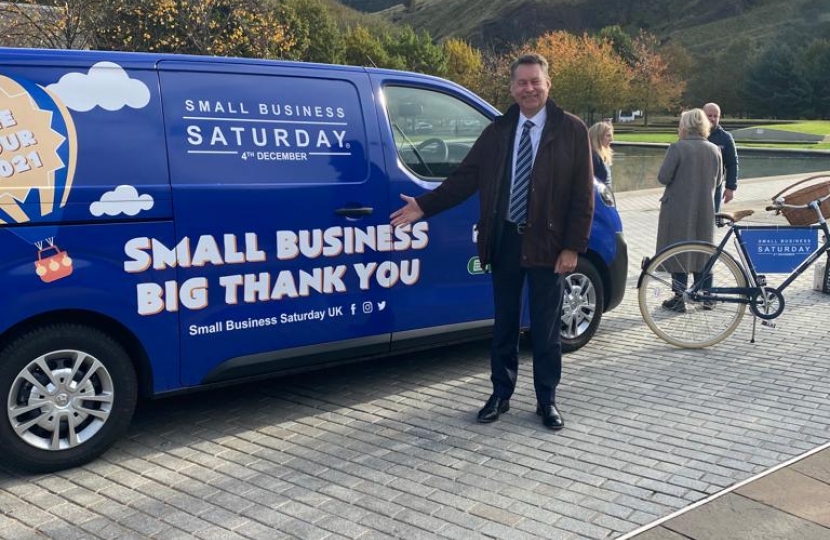 Murdo Fraser MSP at the Small Business Saturday event outside Holyrood