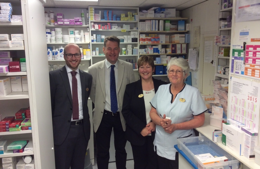 Murdo Fraser with Area Manager Kris Archibald and Store Manager Susan McCaffrey
