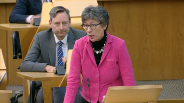 Liz Smith MSP in the Parliamentary Chamber